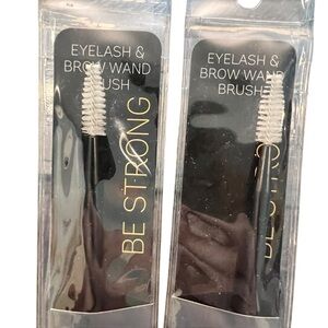 Beauty‎ Essentials Makeup Brush 2 Pc Eyelash & Brow Wand Brush Black White NEW